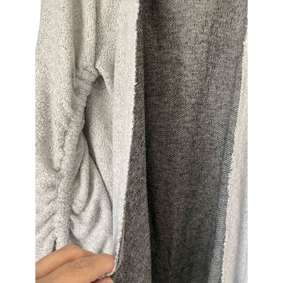 Hazel boutique women’s knit ruched sleeve open front cardigan size large - Picture 5 of 7